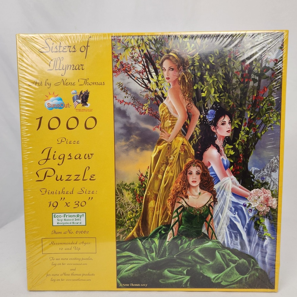 New Sunsout Puzzle Nene Thomas "Sisters of‎ Illymar " 1000 pc #67662 - 19"x30"